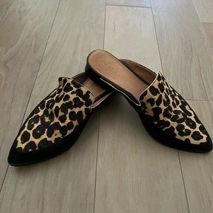 Halogen Corbin Mule Leopard Print Calf Hair - Size 6.5